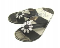 Flip-flops Mimi Silver White with Black - different decorations