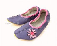 School Slippers Purple with Daisy