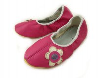 School Slippers Pink with Flowers