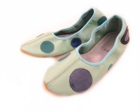 School Slippers light Blue with Circles