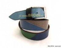 Leather Belt Blue and Brown