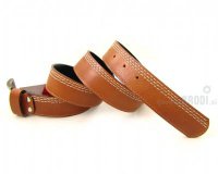 Leather Belt Kiri Brown with Stitches